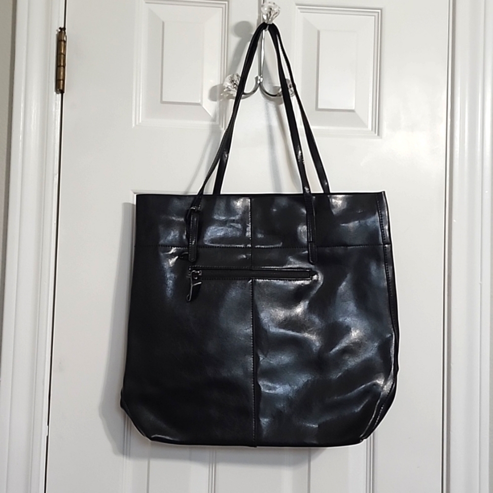 Kattee Black Leather Shoulder Bag Tote​​​​​​